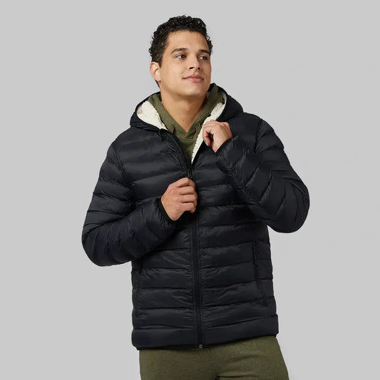 Men's Hooded Sherpa-Lined Jacket