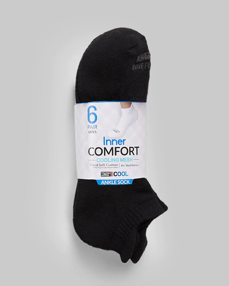 Men's 6-Pack Cool Comfort Ankle Running Socks